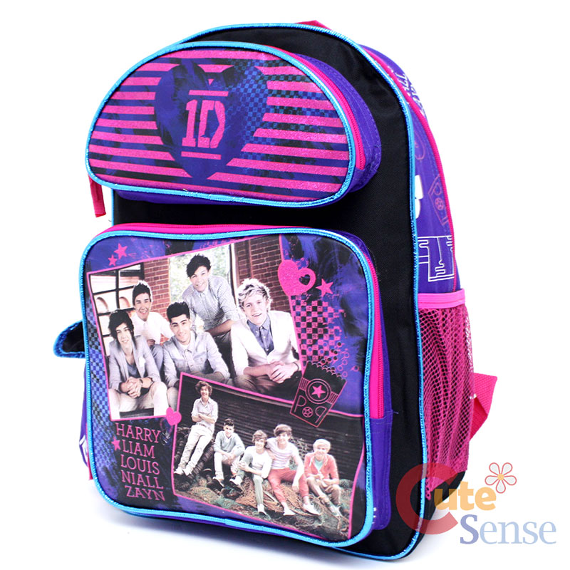 One Direction 16" Large School Backpack Lunch Bag Set Love 1D Group Set eBay