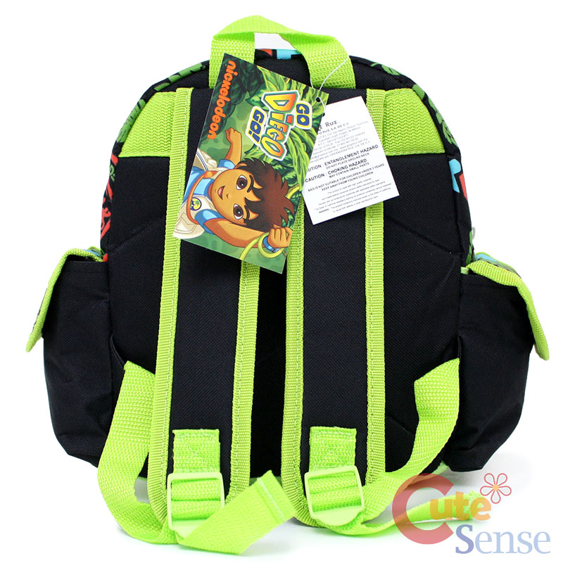 Go Diego Go Toddler School Backpack 10" Small Bag with Monkey