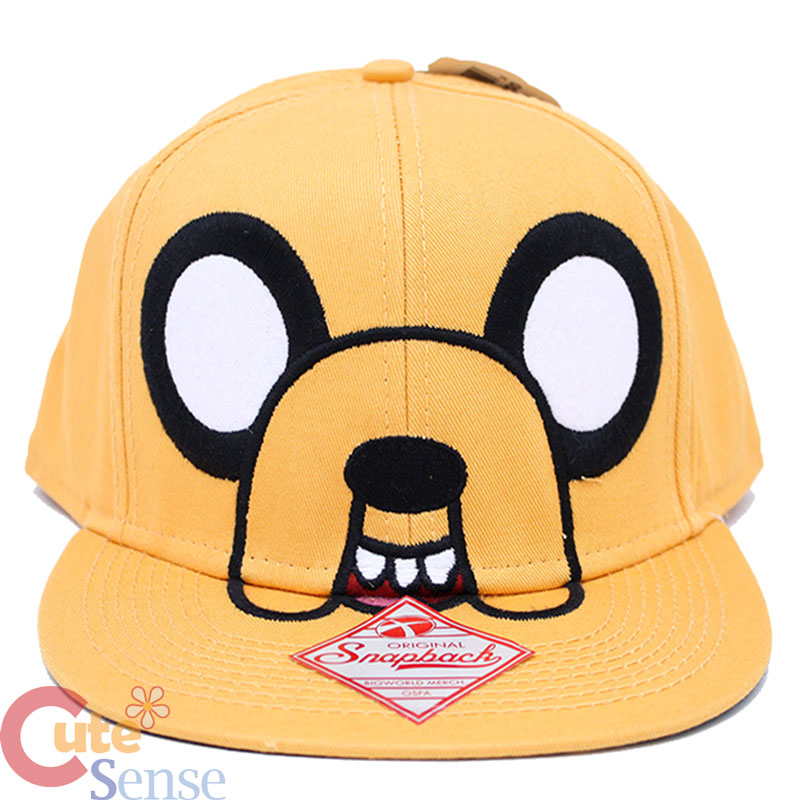 Adventure Time Jake Big Face Flat Bill Cap Snap Back Hat (Teen Adults Size)