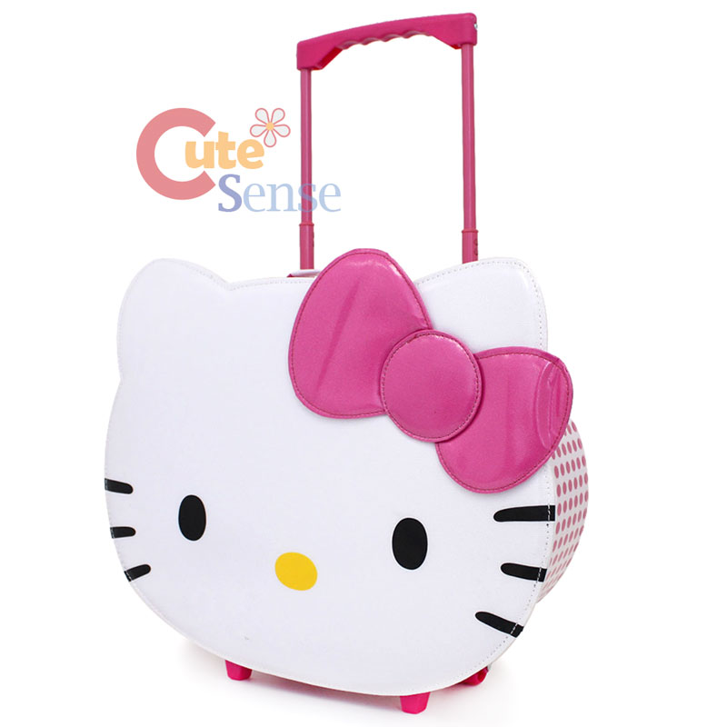 Hello Kitty Face Luggage 16" Coated Canvas Hard Suit Case Trolley