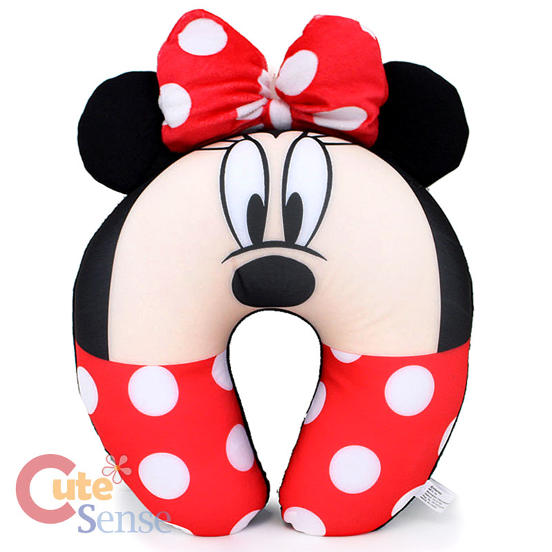 Minnie Mouse Neck Rest Pillow Travel Cushion with Ear Car Airplane