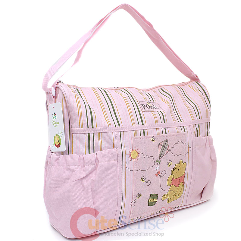 Disney Baby Winnie The Pooh Deluxe Pink Diaper Bag for Girl Comes Diaper Pad | eBay