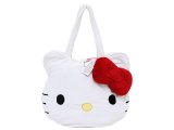 Sanrio Hello Kitty Face Plush Shoulder Bag  w/ 3D Red Bow