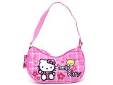 Sanrio Hello Kitty Mini Purse Hand Bag :Pink Flowers w/Teddy Bear