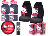 Hello kitty Core Car Seat Covers Accessories Compleate -7pc Basic Set