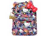 Sanrio Hello Kitty School Backpack w/ 3D Bow and Ears 16" Large -Sticker Print