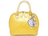 Sanrio Hello Kitty Yellow Shiny Embossed Hand Bag -Large