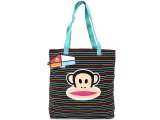 Paul Frank Julius Tote Bag Stripe Canvas Shoulder Bag -16in