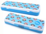 Paul Frank Plastic Pencil Case Slip Open Box - Blue Classic Face