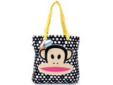 Paul Frank Julius Tote Bag Polka Dots Canvas Shoulder Bag -16in