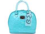 Sanrio Hello Kitty Shiny Embossed Hand Bag - Teal Ceramic Blue
