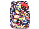 Sanrio Hello Kitty  Street Fighter School Backpack with 3D Bow and Ears 16" Large