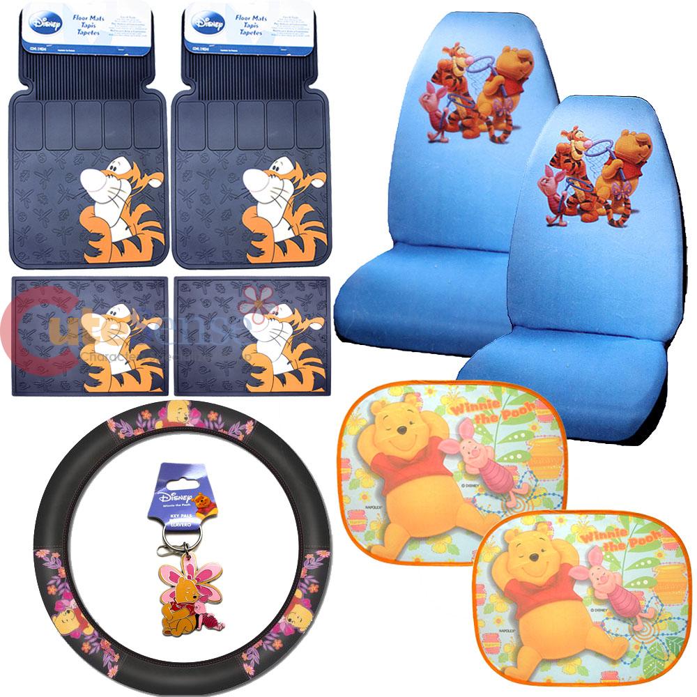 Dinsey Winnie The Pooh and Friends Car Seat Covers Accessories 9pc Set