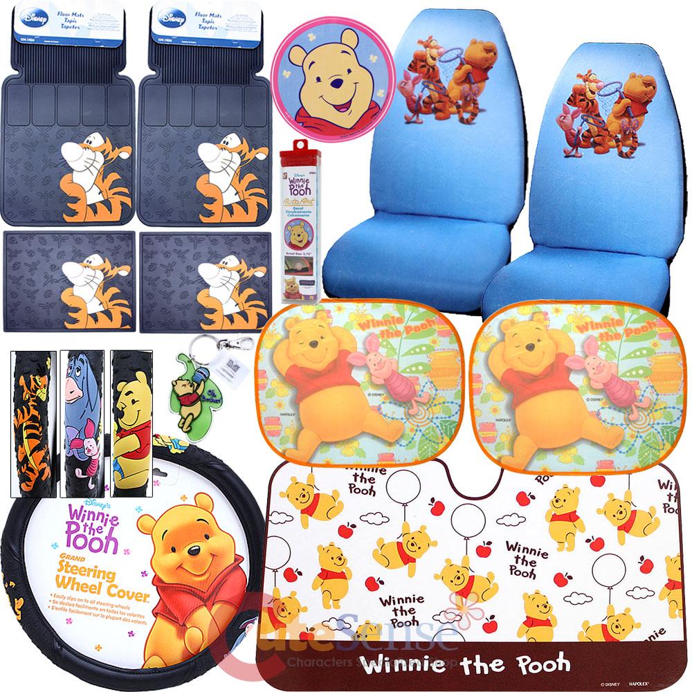 Dinsey Winnie The Pooh Friends Car Seat Covers Accessories 12pc Set w