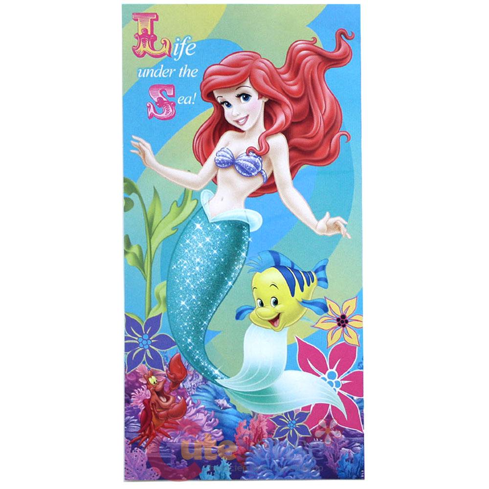 Disney Princess Little Mermaid Ariel Cotton Beach Bath Towel Life