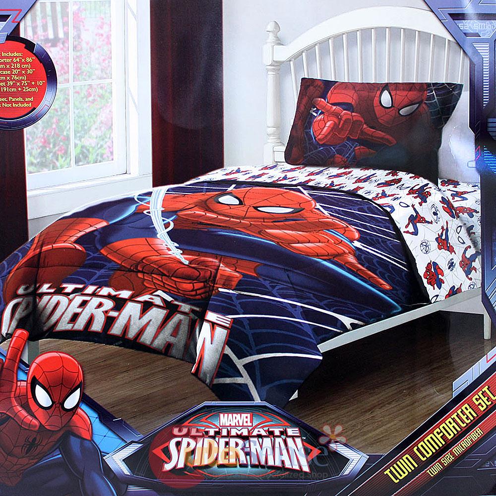 Marvel Ultimate Spiderman 3pc Twin Bedding Comforter Set w