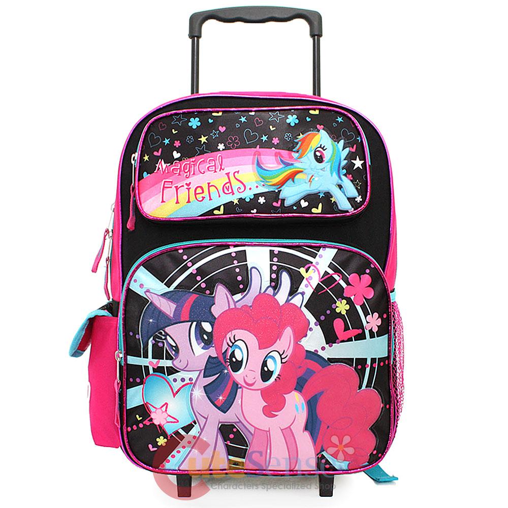 My Little Pony Large School Rolling Backpack 16" Roller Bag Rainbow