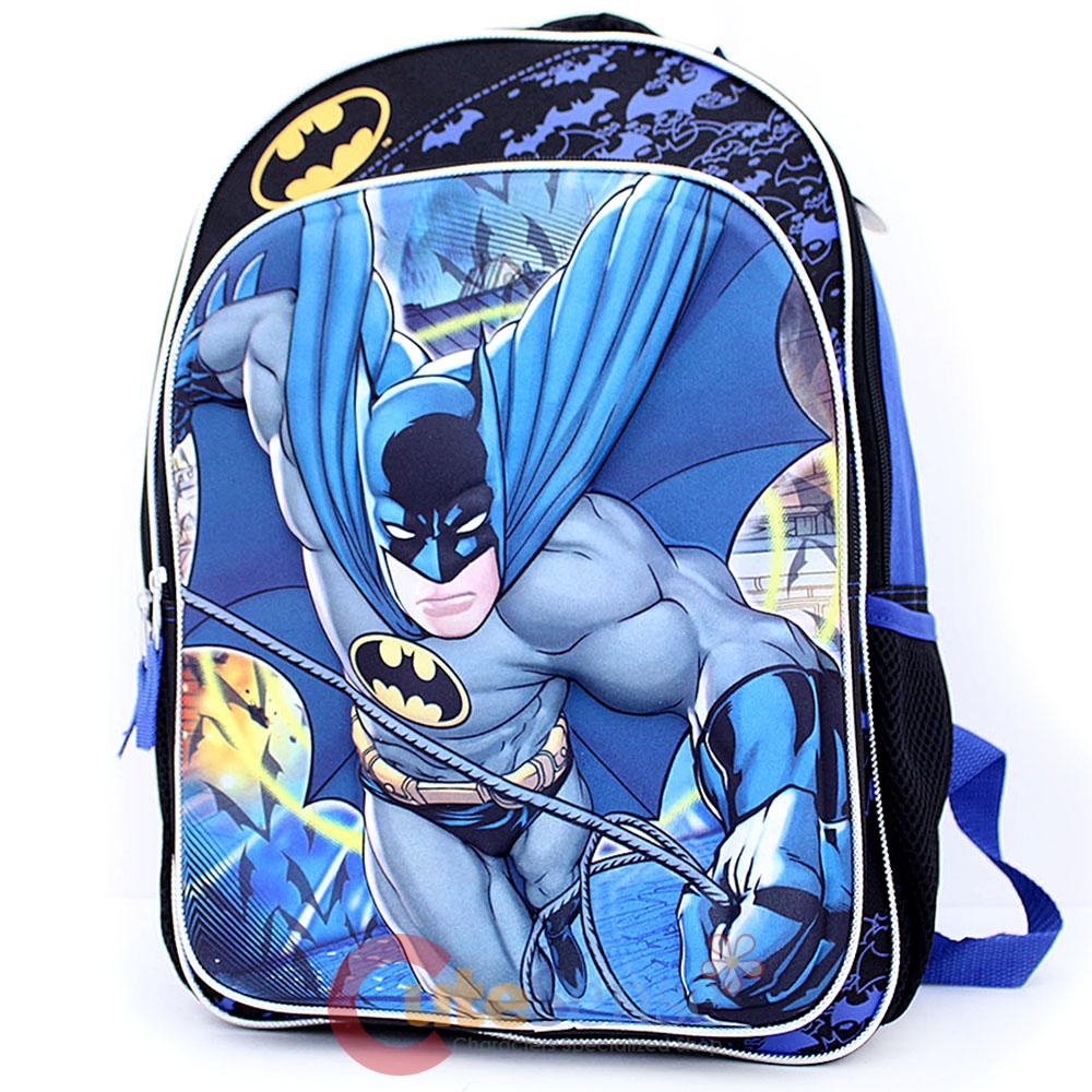 DC Comics Batman Large School Backpack 16" Book Bag 3D Molded Pop Out