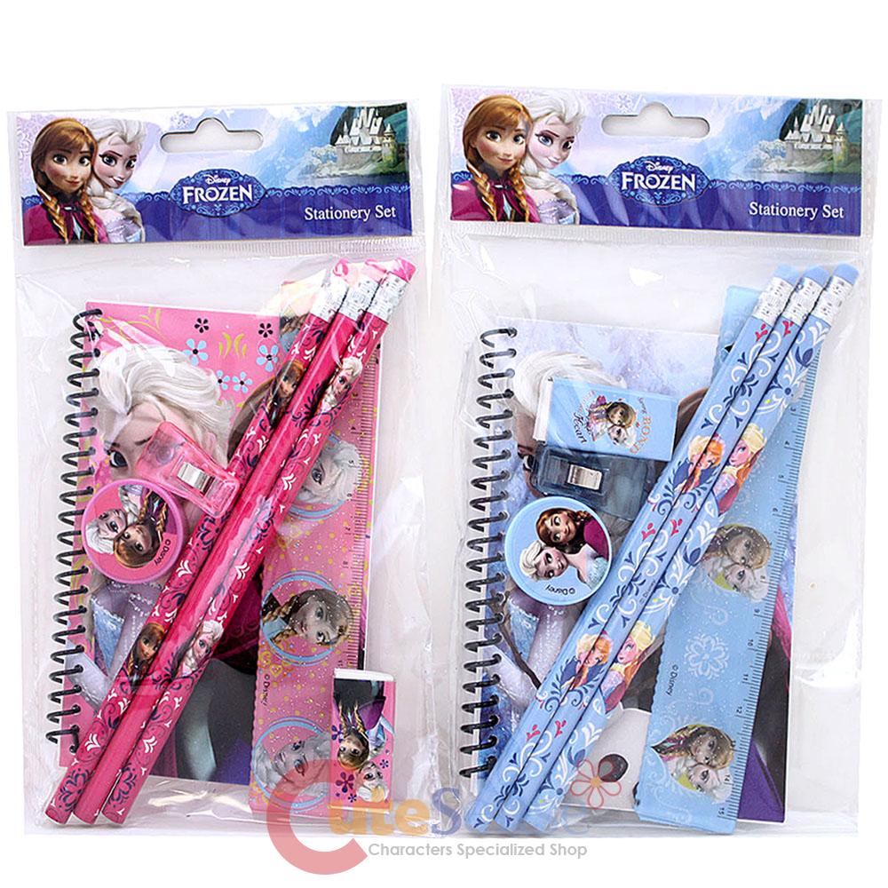 Disney Frozen Mini Stationary Set Elsa Anna 16pc Pink Bpue Note Pencil