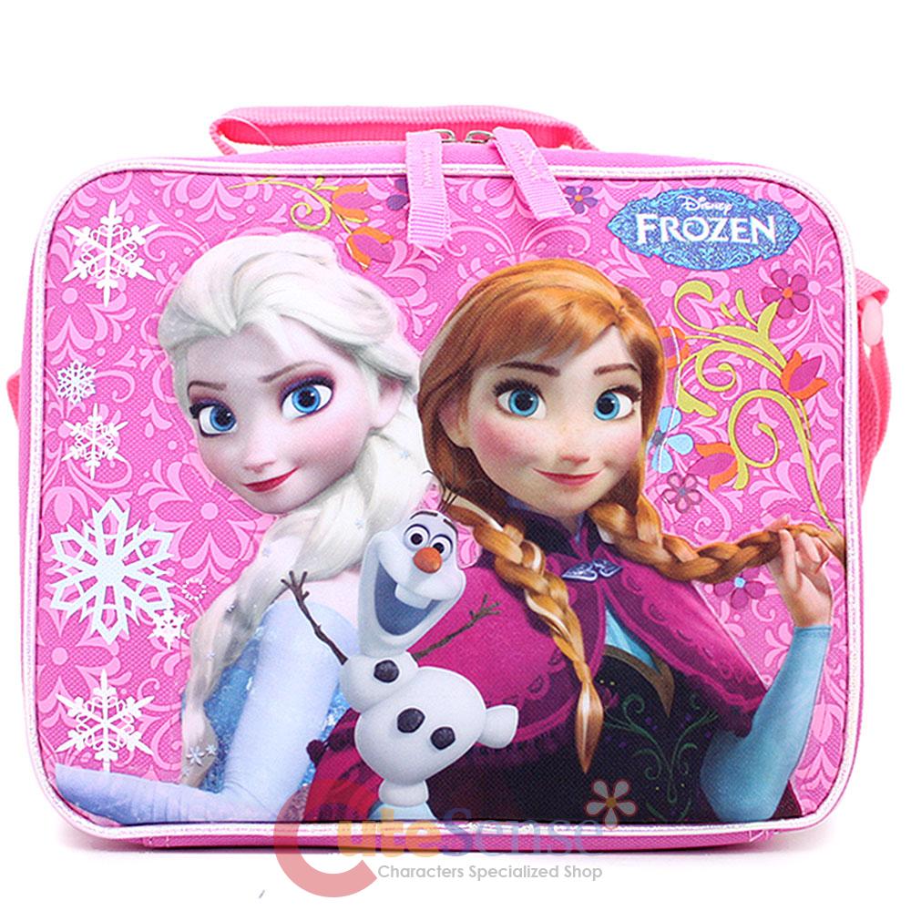 Disney Frozen School Lunch Bag Elsa Anna Olaf Insulated Snack Bag Pink