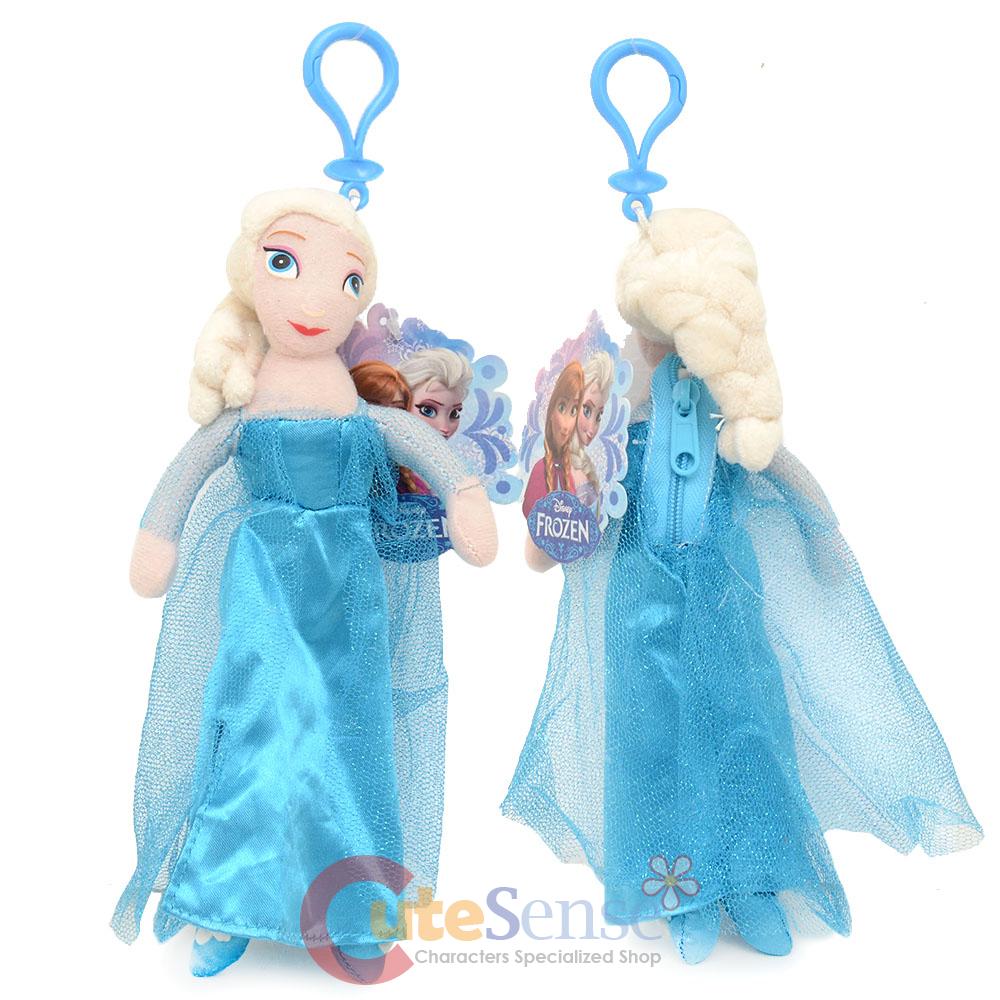 Disney Frozen Elsa Plush Doll Key Chain Anna Sister Clip On Mini Coin