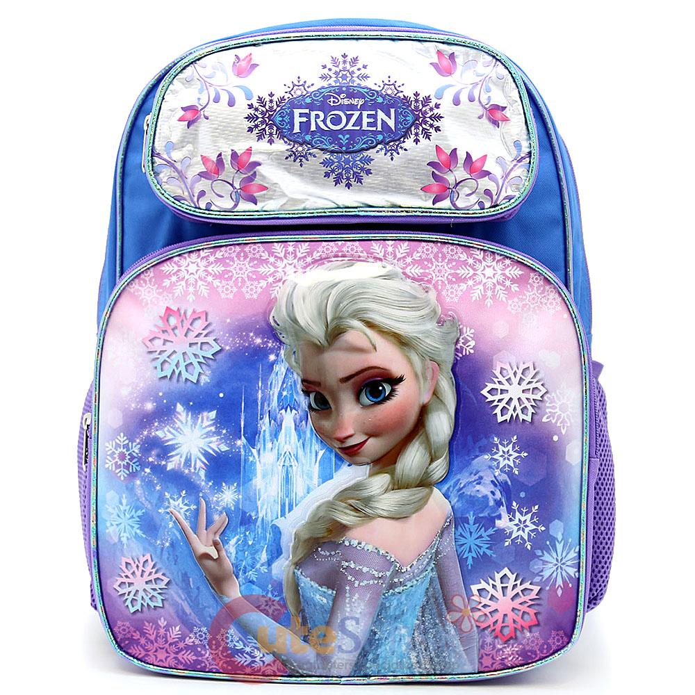 Disney Frozen Elsa Large School Backpack 16" Girls Book Bag Ice