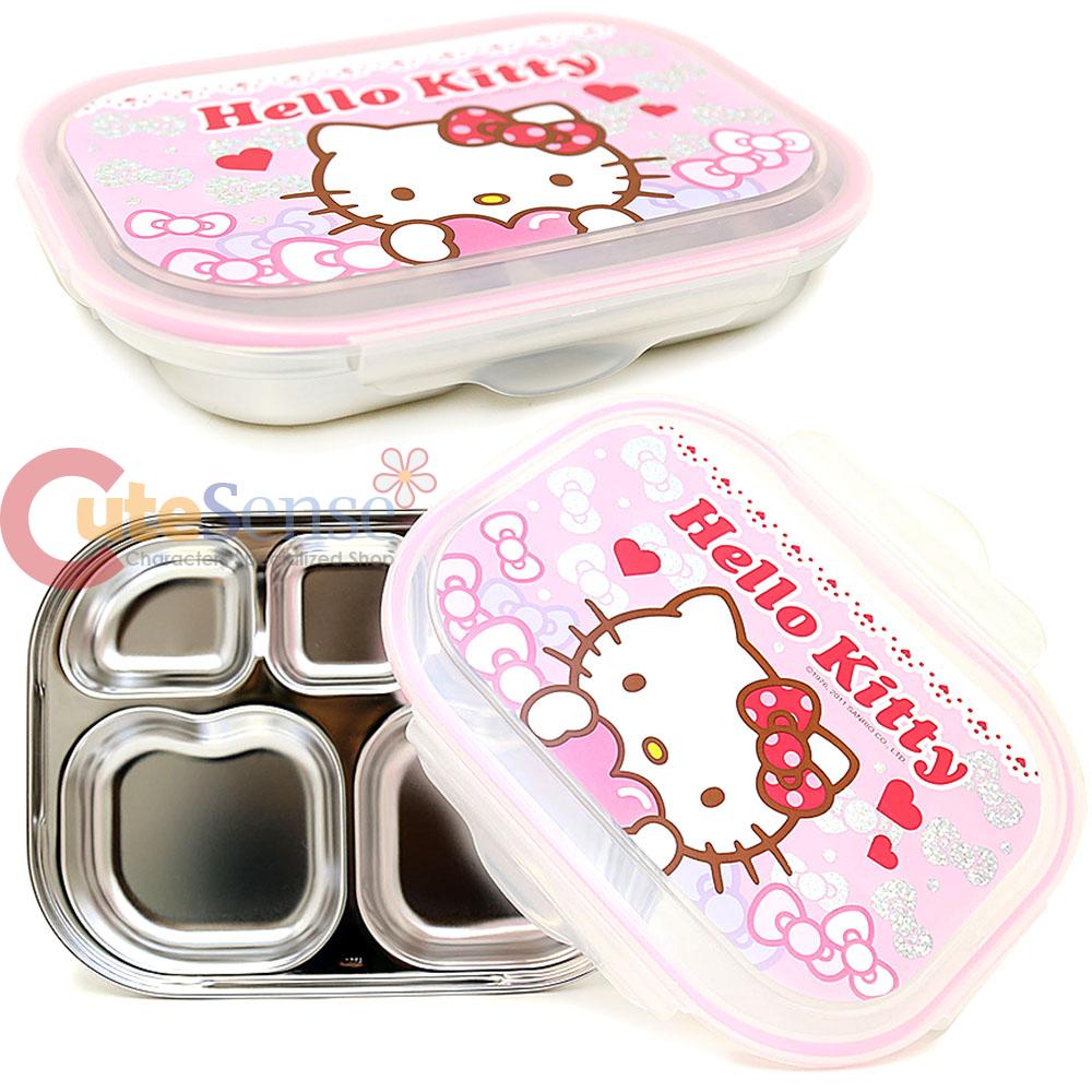 Sanrio Hello Kitty Stainless Steel Food Tray Lunch Snack Bento BOX eBay