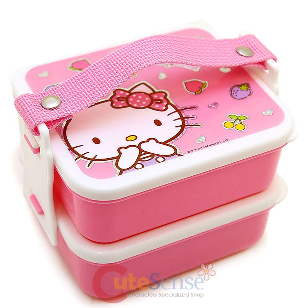 Sanrio Hello Kitty 2 Tier Bento Lunch Box - Love Kawaii Things BPA Free