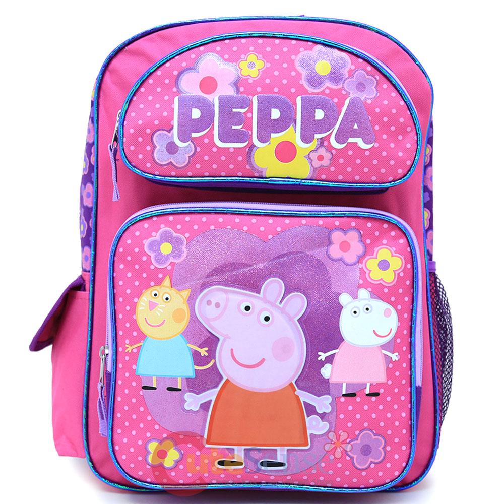 Peppa Pig Large School Backpack 16" Girls Book Bag
