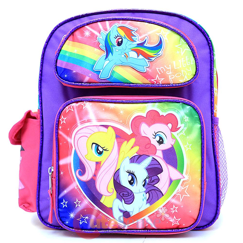 My Little Pony 12" School Backpack Small Book Bag Pony Rainbow Stars