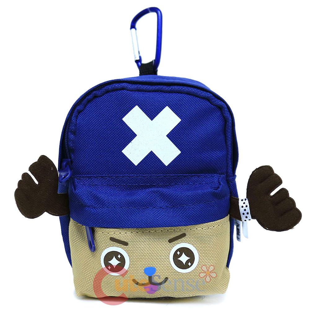 One Piece Chopper Mini Backpack Pouch Bag Key Chain Coin Wallet Blue