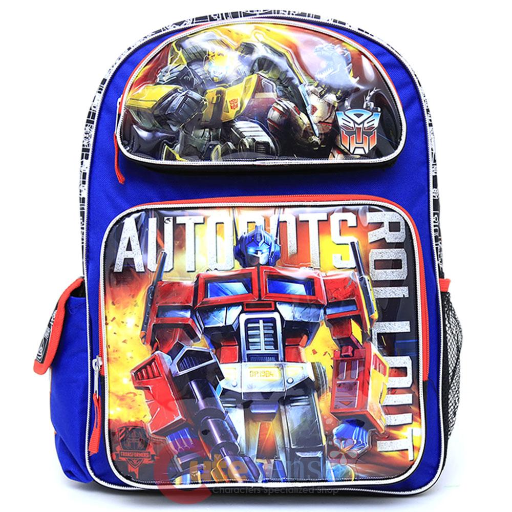 Transformers 16" Large School Backpack Boys Book BagRobots in Disguise Rollout eBay