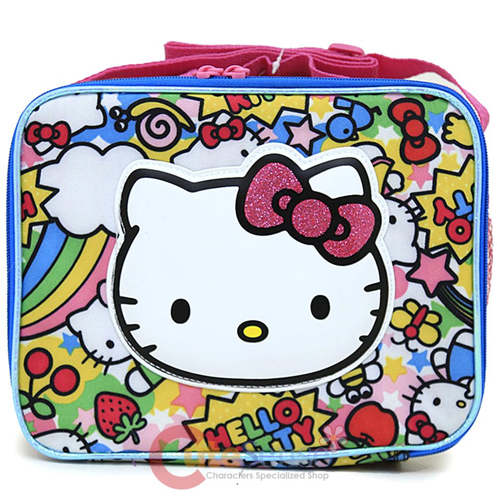 Sanrio Hello Kitty School Lunch Bag Insulated Snack Box Rainbow Party