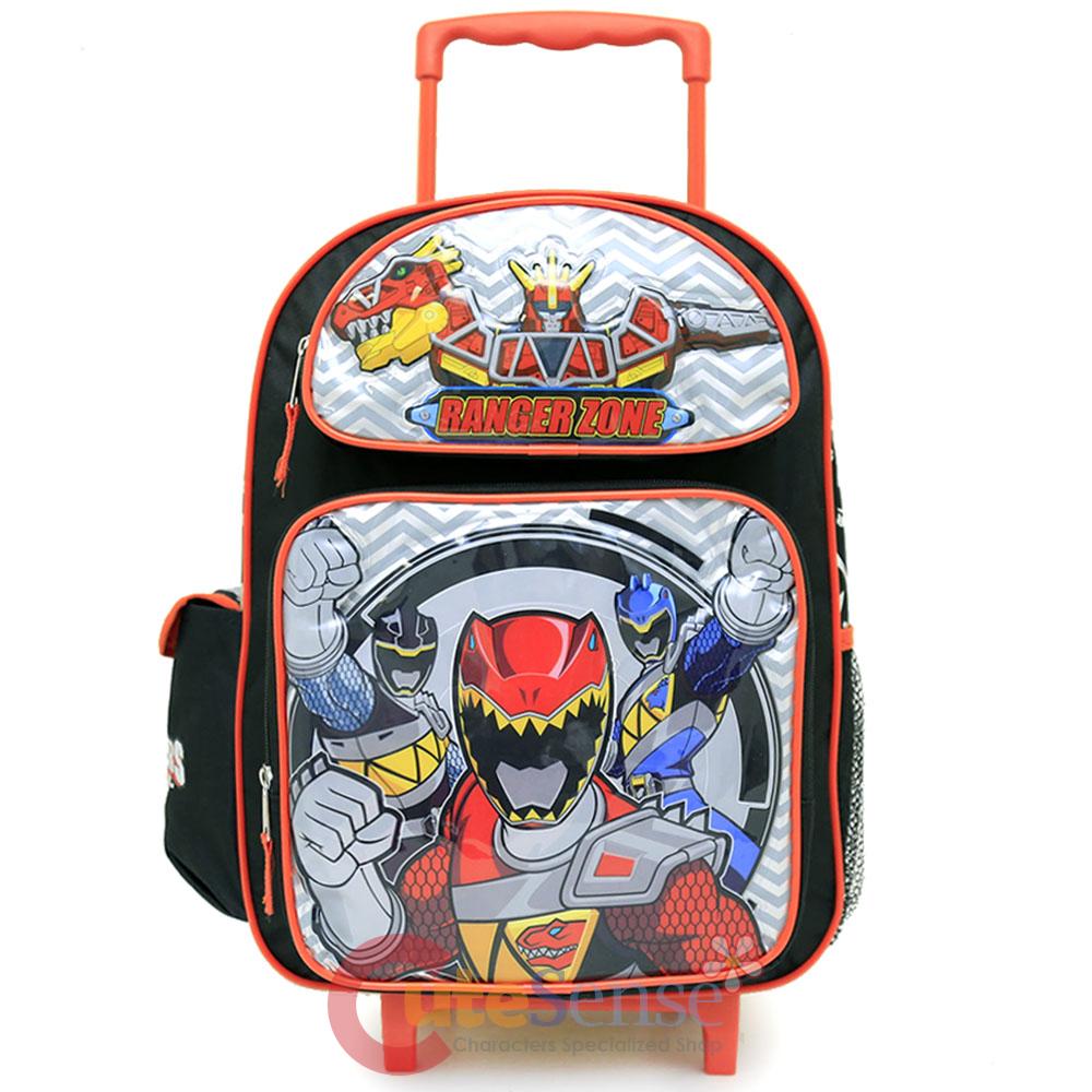 Power Rangers School Roller Backpack Large 16" Rolling Bag Trolley