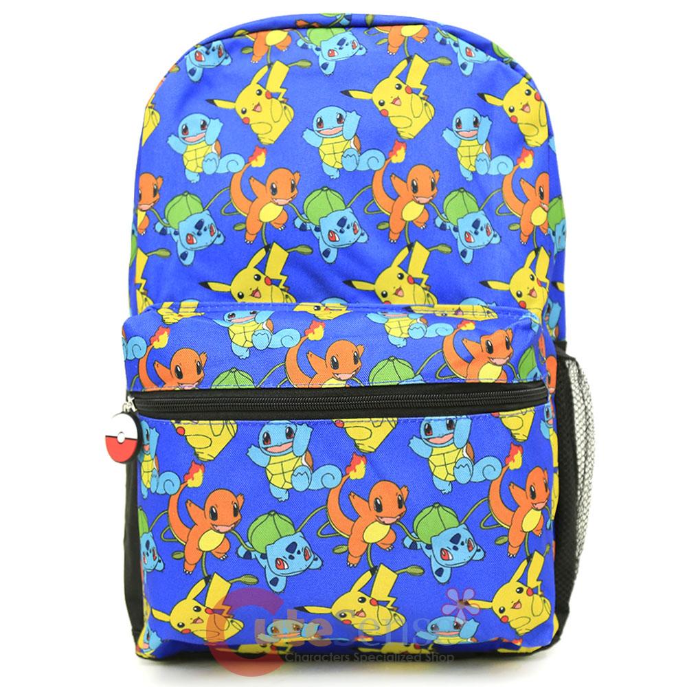 Pokemon XY 17" Large School Backpack Pikachu Charmander Squirtle