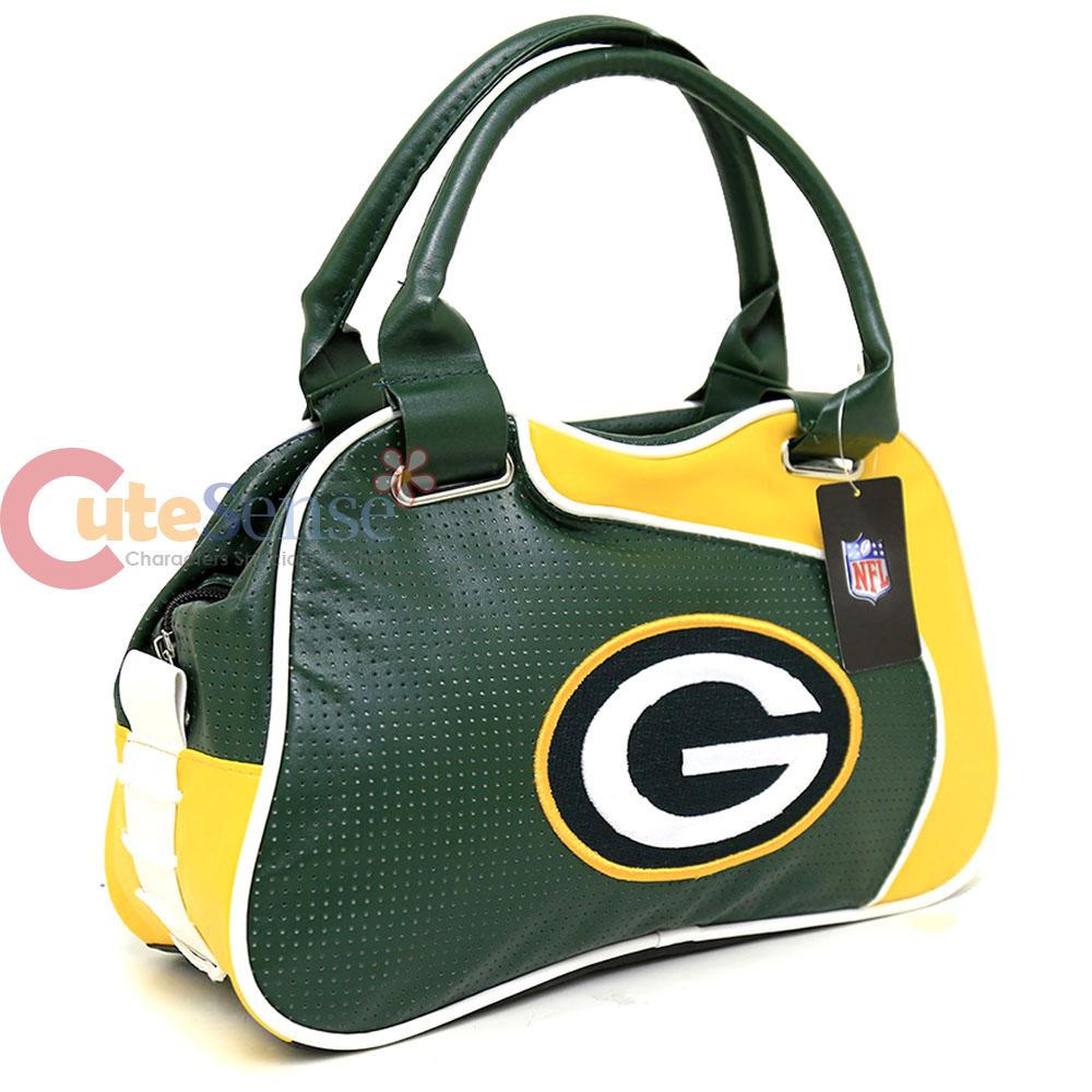 NFL Green Bay Packers Bowler Bag Purse Hand Bag NFL Team Logo Women Bag