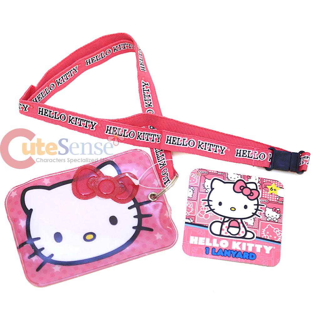 Sanrio Hello Kitty Lanyard Keychain with ID Holder Ticket Pass Holder