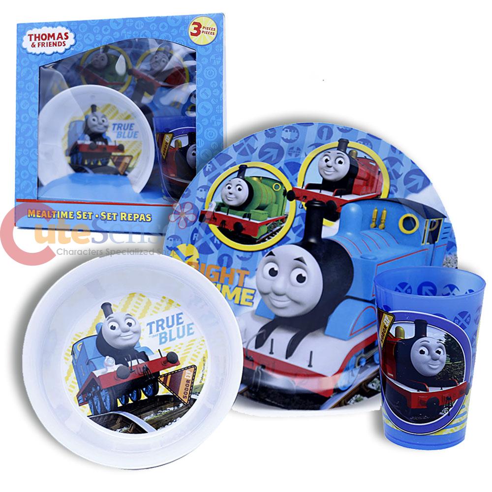 Thomas The Tank Engine Kids Dining Dinnerware 3pc Set Plate Bowl