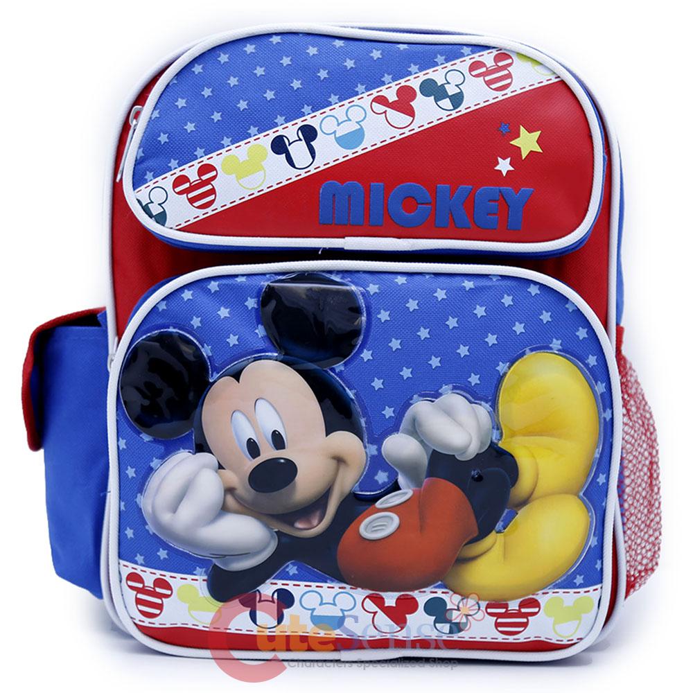 Disney Mickey Mouse School Backpack 12" Medium Boys Book Bag Mickey