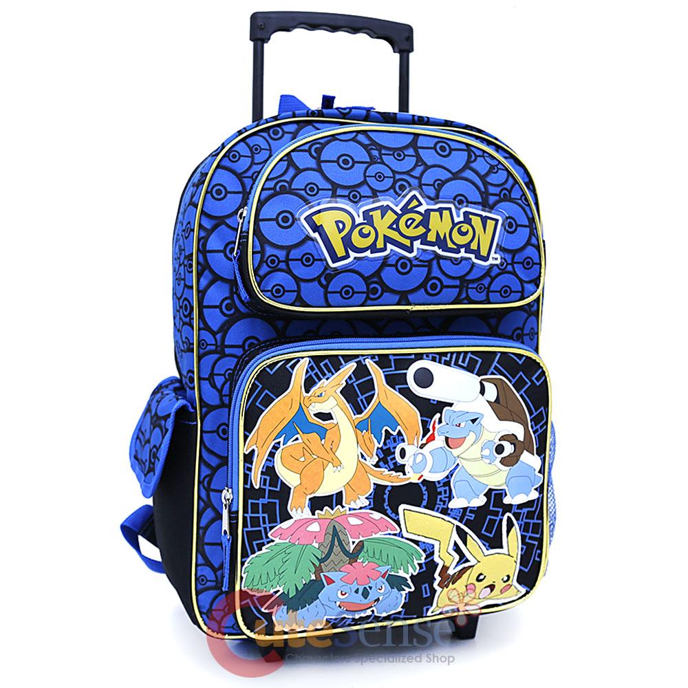 Pokemon Large School Roller Backpack 16" Trolley Wheeled BAG Charizard