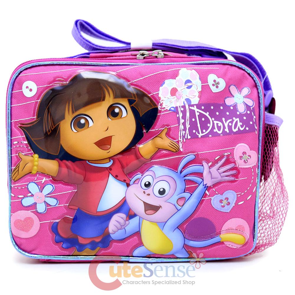 Dora The Explorer Lunch Bag Insulated Food Box with Boots Pink Lovely