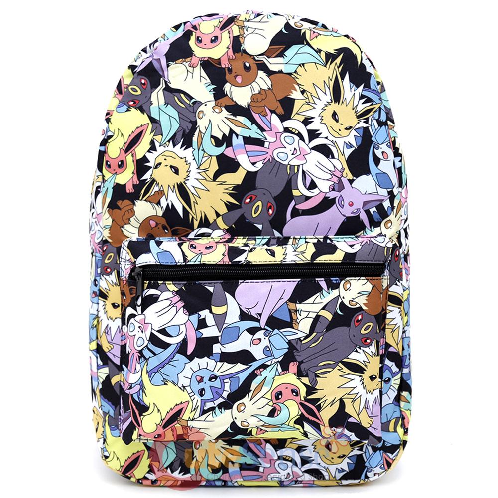 Pokemon Large School Backpack Pokemon Eevee Evolution All Over Prints