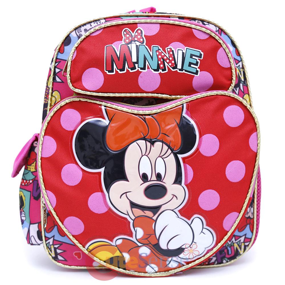 Disney Junior Minnie Mouse School Backpack 12" Medium Bag Bowtique