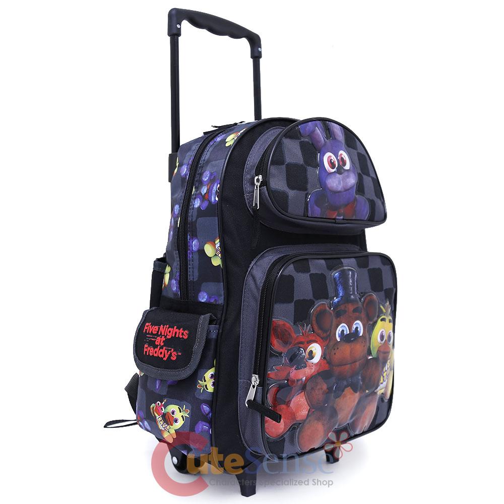 Five Nights At Freddys Large School Roller Backpack 16" FNAF Trolley