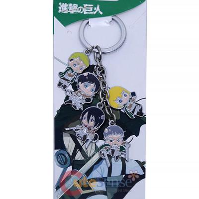 Attack on Titan 5 Charms Metal Key Chain chibi