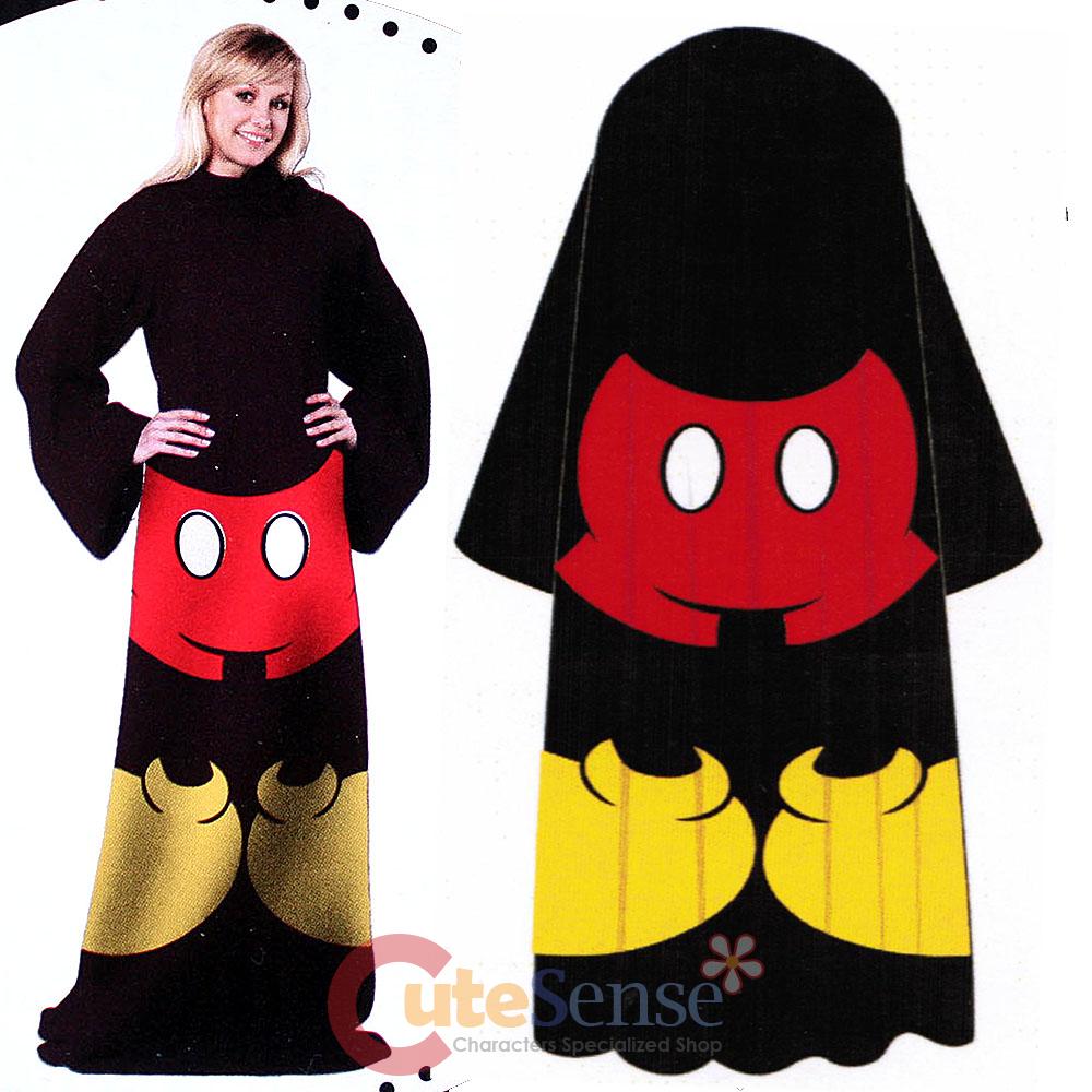 Disney Mickey Mouse Blanket with Sleeves Cozy Throw Adult Size 48 x 71