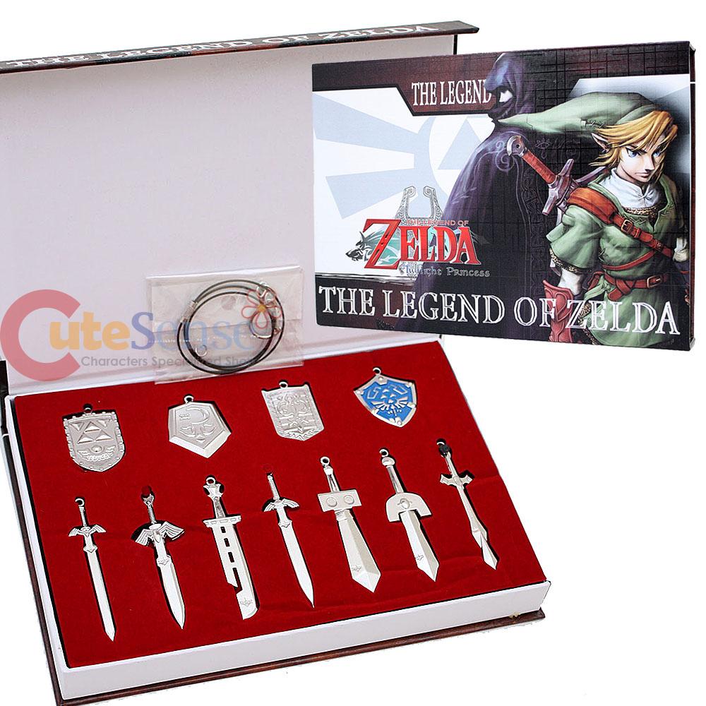 Legend of Zelda Metal Shield Sword Blade Weapon Set 11pc Collectible