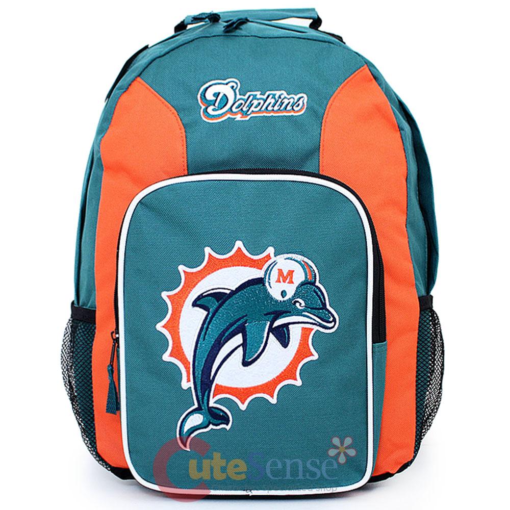 NFL Miami Dolphins Large School Backpack Book Bag Team Logo eBay