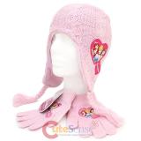 Disney Princess Knitted Laplander Grils Beanie Gloves Set -Pink