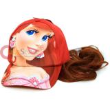 Disney Princess Mermaid Ariel Girls Baseball Cap with Hair Wig